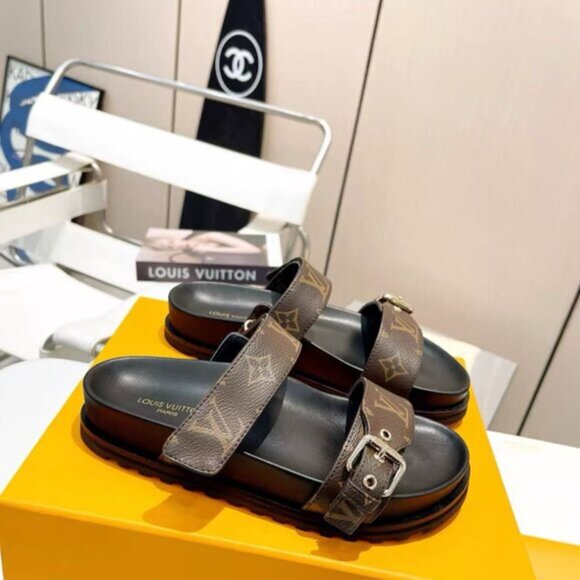 LV Louis Vuitton Monogram Brown Sandals women’s - Picture 2 of 8